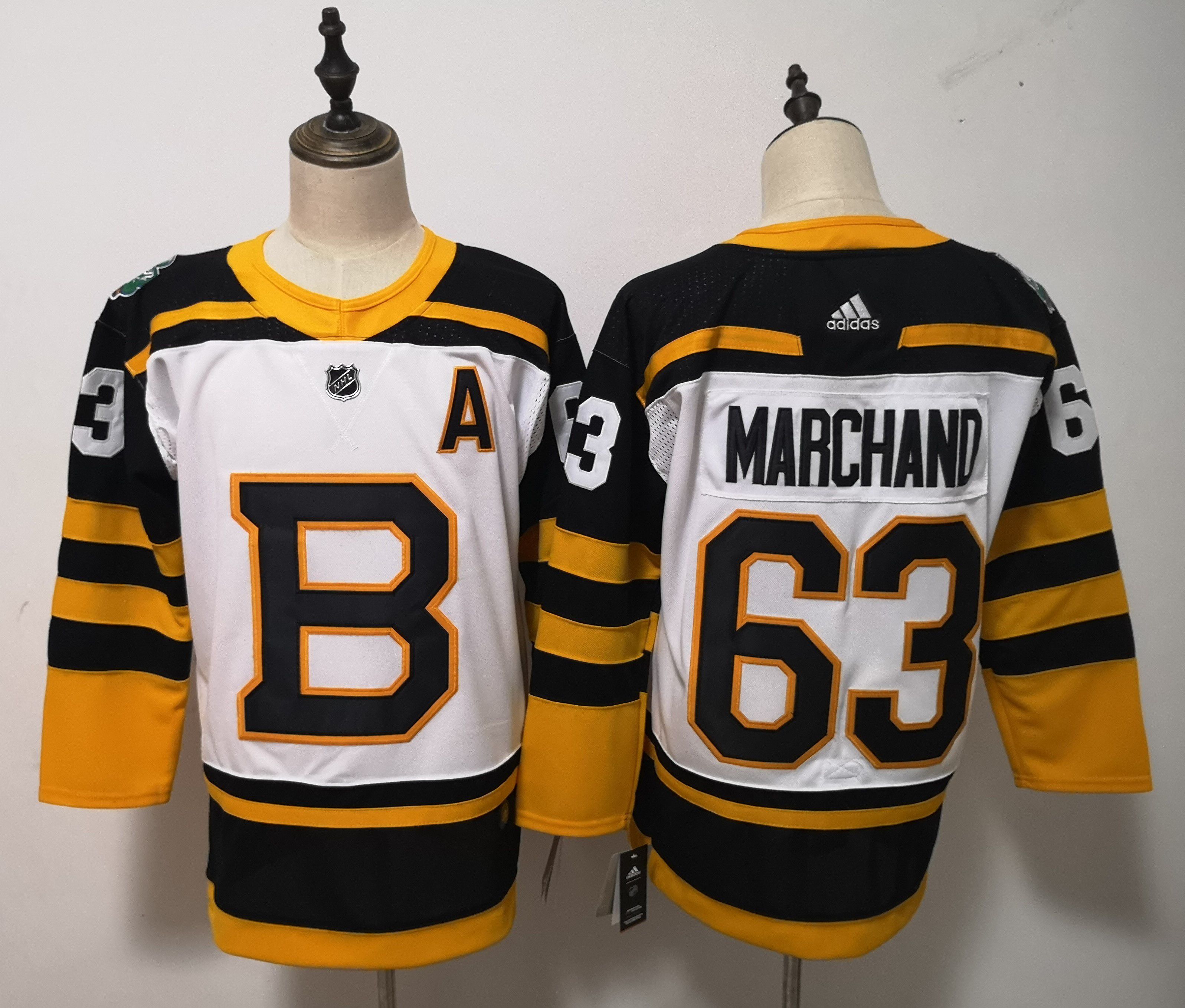 Men Boston Bruins #63 Marchand White Adidas Authentic Winter Classic NHL Jersey->calgary flames->NHL Jersey